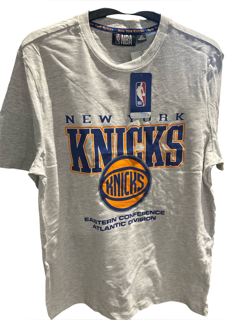 NBA New York Knicks Gray Tee with Blue & Orange Logo